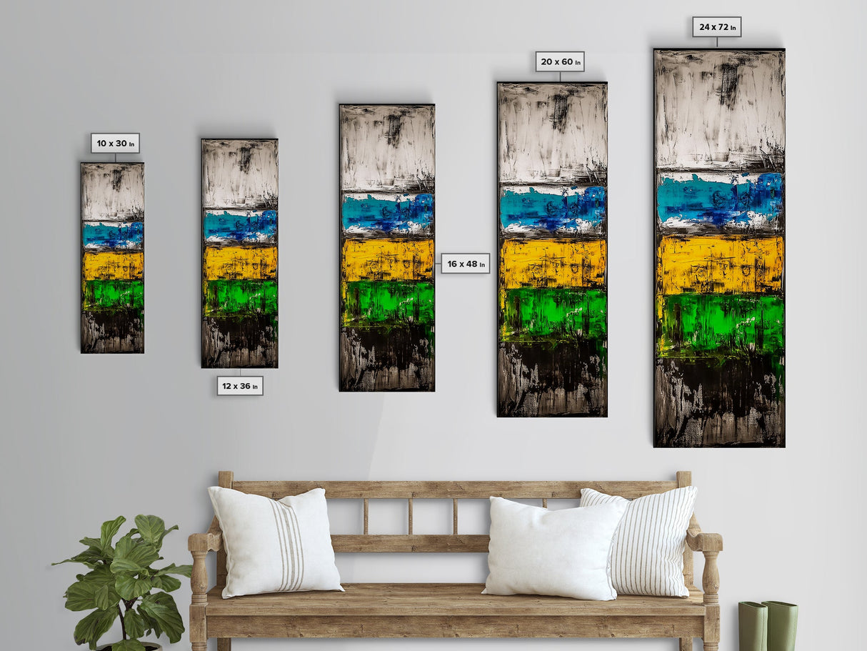Colorful Abstract, Bold Textures, Vibrant Expression, Framed Canvas Print, Contemporary Wall Art, Living Room or Office Artwork