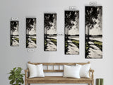 Pathway Trees, Black and White Art, Forest Landscape, Framed Canvas Print, Minimalist Wall Art, Nature Decor, Tranquil Home Artwork