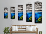 Ocean Depths, Abstract Seascape, Deep Blue, Underwater Art, Framed Canvas Print, Nautical Decor, Coastal Wall Art, Office Art