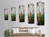 Wild Grasses, Abstract Landscape, Nature Inspired, Vibrant Color, Framed Canvas Print, Modern Boho Art, Bedroom Wall Decor
