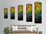 Vibrant Flowers, Colorful Abstract Art, Nature Painting, Expressive Home Decor, Framed Canvas Print, Living Room Wall Art, Bold Design