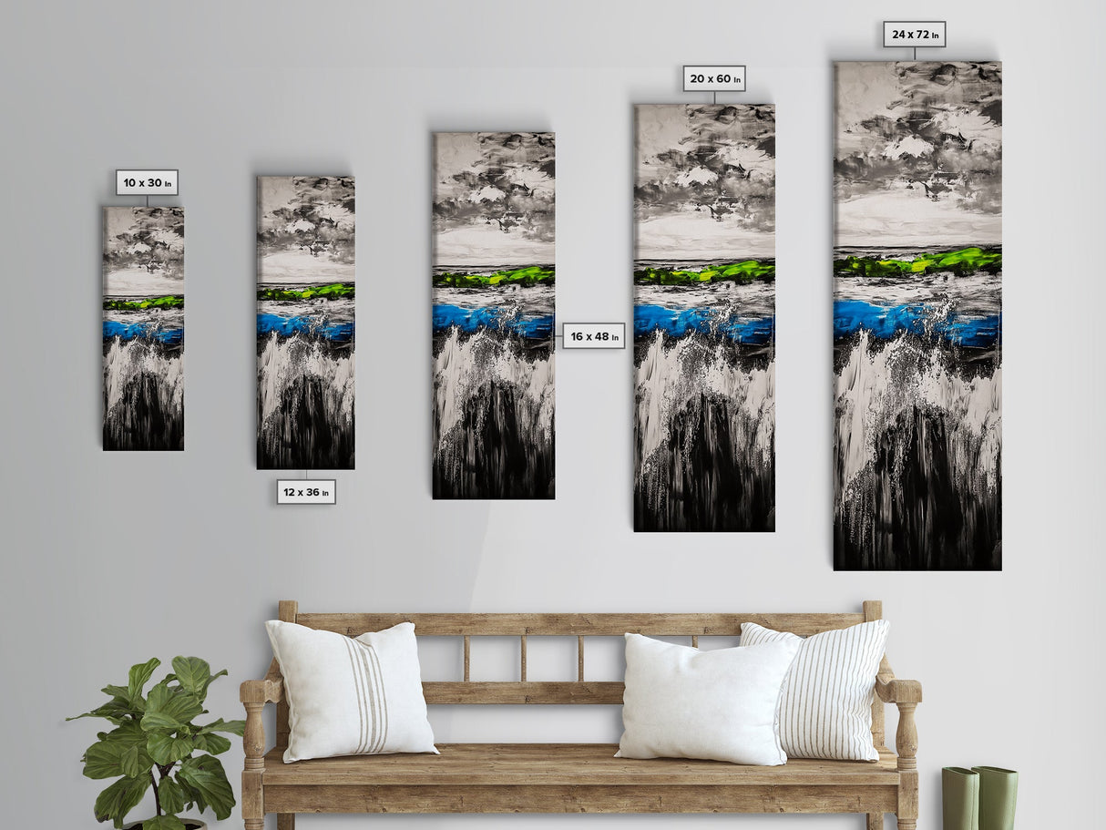 Ocean Waves, Coastal Wall Art, Blue Abstract Art, Beach House Decor, Large Canvas Print, Nautical Art, Modern Living Room Decor