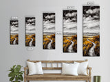 Golden Fields, Rustic Landscape, Fall Wall Art, Country Home Decor, Large Canvas Print, Nature Inspired Art, Living Room Wall Art