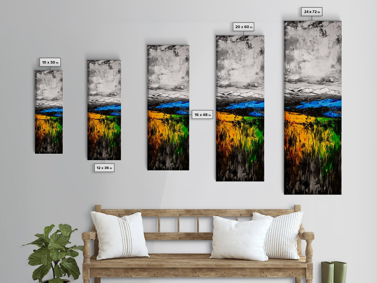 Colorful Fields, Abstract Landscape Art, Modern Nature Wall Decor, Vibrant Impressionist Painting, Living Room Wall Art, Canvas Print