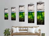 Rolling Fields, Abstract Nature Art, Blue and Yellow Landscape, Rustic Wall Art, Modern Impressionism, Living Room Decor, Canvas Print