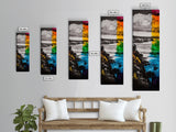 Vibrant Coast, Abstract Seascape, Colorful Ocean Art, Canvas Print, Bold Wall Art, Coastal Home Decor, Beach Painting, Modern Art
