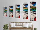 Sailboat Bay, Coastal Wall Art, Nautical Decor, Framed Canvas Print, Ocean Scene, Beach House Decor, Living Room Artwork