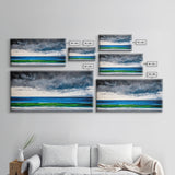 Ocean Horizon, Serene Seascape, Deep Blue, Coastal Wall Art, Minimalist Nature, Framed Canvas Print, Office Decor, Modern Beach Painting