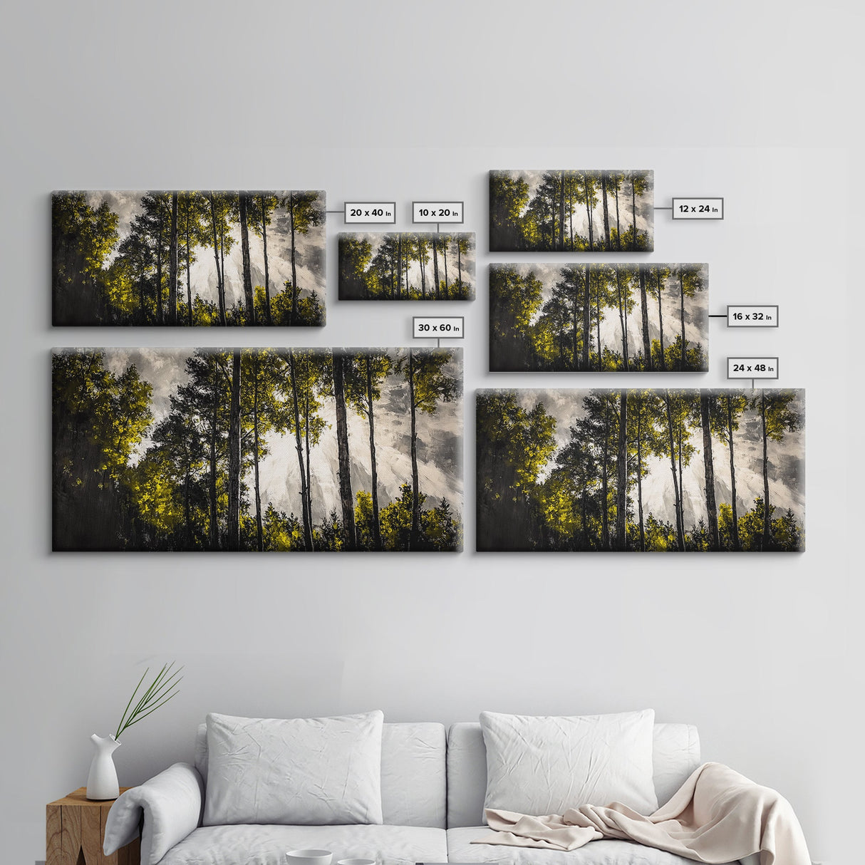 Sunlit Forest, Autumn Trees, Fall Home Decor, Framed Canvas Print, Nature Lover Gift, Cozy Wall Art, Woodland Art