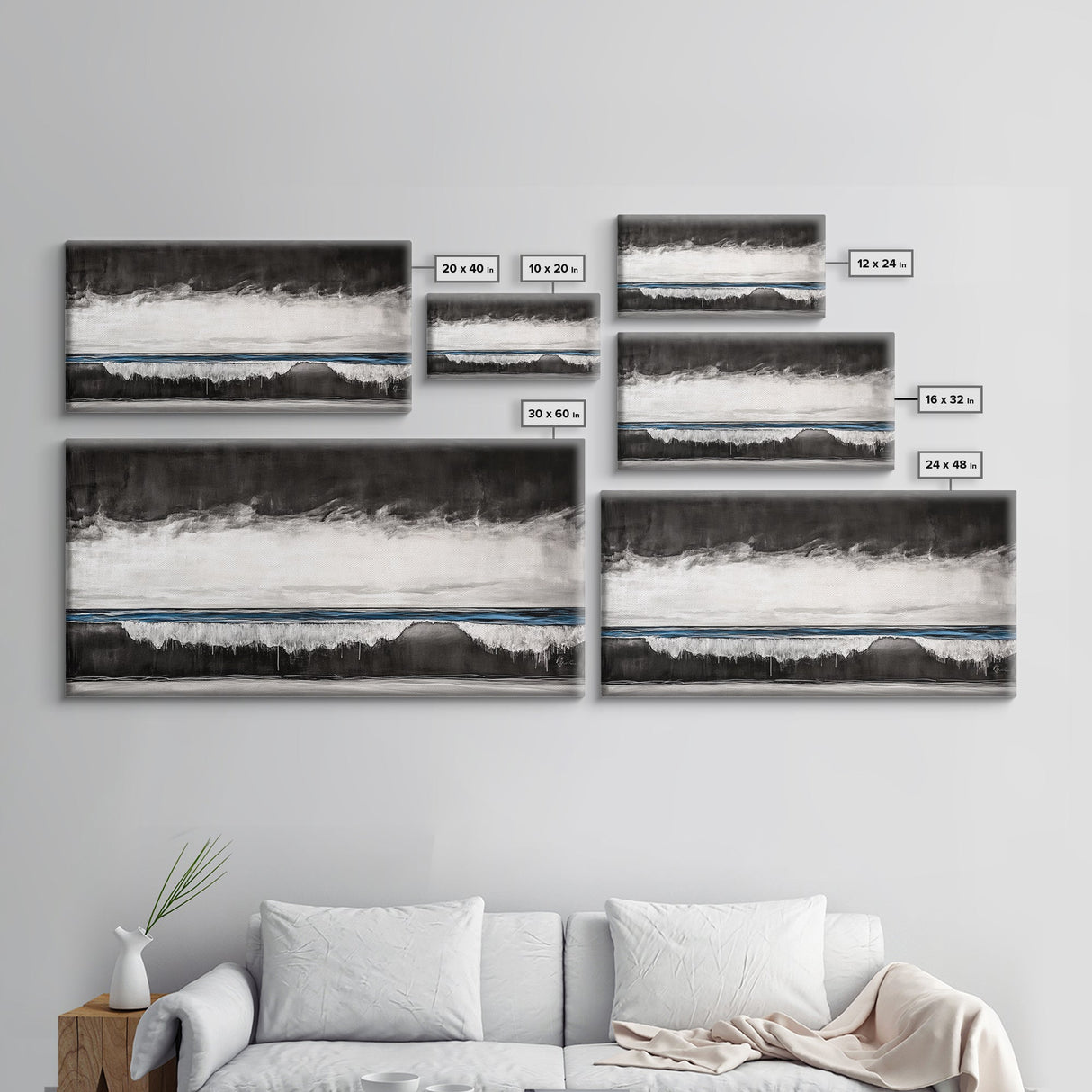 Monochrome Landscape, Mountain Art, Canvas Print, Black And White Landscape, Nature Painting, Living Room Wall Decor, Rustic Wall Art