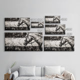 Monochrome Horse, Equestrian Wall Art, Canvas Print, Rustic Black and White Painting, Farmhouse Wall Decor, Western Wall Art