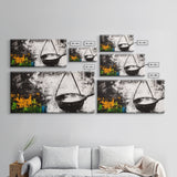 Abstract Kitchen Art, Black and White Canvas Print, Minimalist Artwork, Rustic Wall Decor, Unique Home Aesthetic, Framed Canvas Print