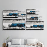 Ocean Wave, Blue, Modern, Canvas Print, Abstract Coastal Wall Art, Surfing Theme Artwork, Contemporary Beach Decor, Large Wall Art