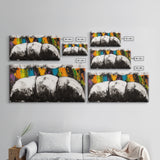 Abstract Mountains, Bold Color Landscape, Modern Art, Vibrant Nature Scene, Expressionist Painting, Living Room Decor, Framed Canvas Print