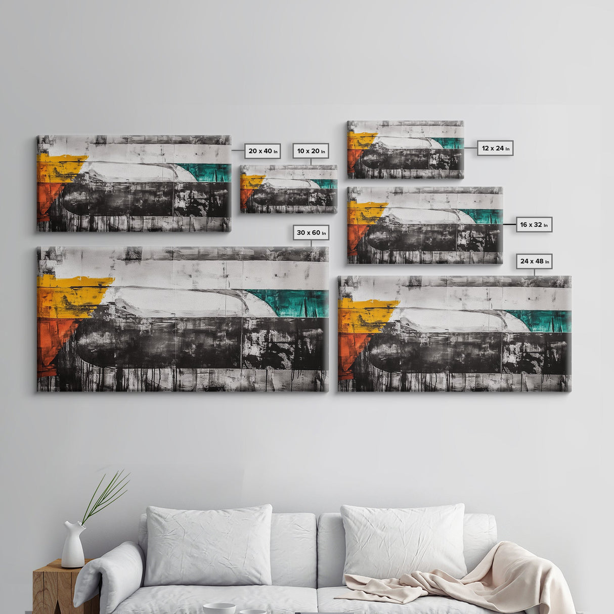 Abstract Art, Modern Minimalist, Black and White, Canvas Print, Bold Geometric, Office Wall Art, Contemporary Home Decor, Unique Design
