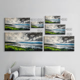 Stormy Ocean, Dramatic Sky, Coastal Print, Seascape Painting, Living Room Art, Moody Landscape, Large Framed Canvas Print, Nautical Art