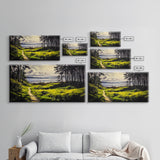 Coastal Path, Ocean View, Nature Landscape, Large Canvas Print, Beach House Painting, Framed Canvas Print, Tranquil Wall Decor