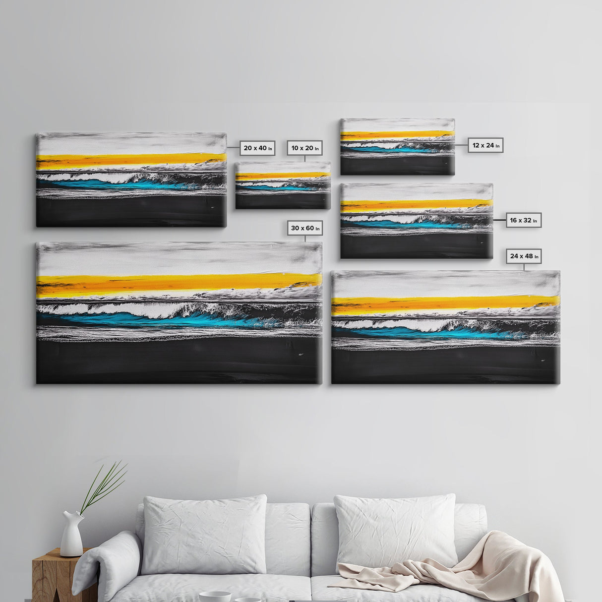 Ocean Waves, Coastal Wall Art, Seascape Painting, Beach House Decor, Nautical Home Art, Abstract Ocean Art, Framed Canvas Print