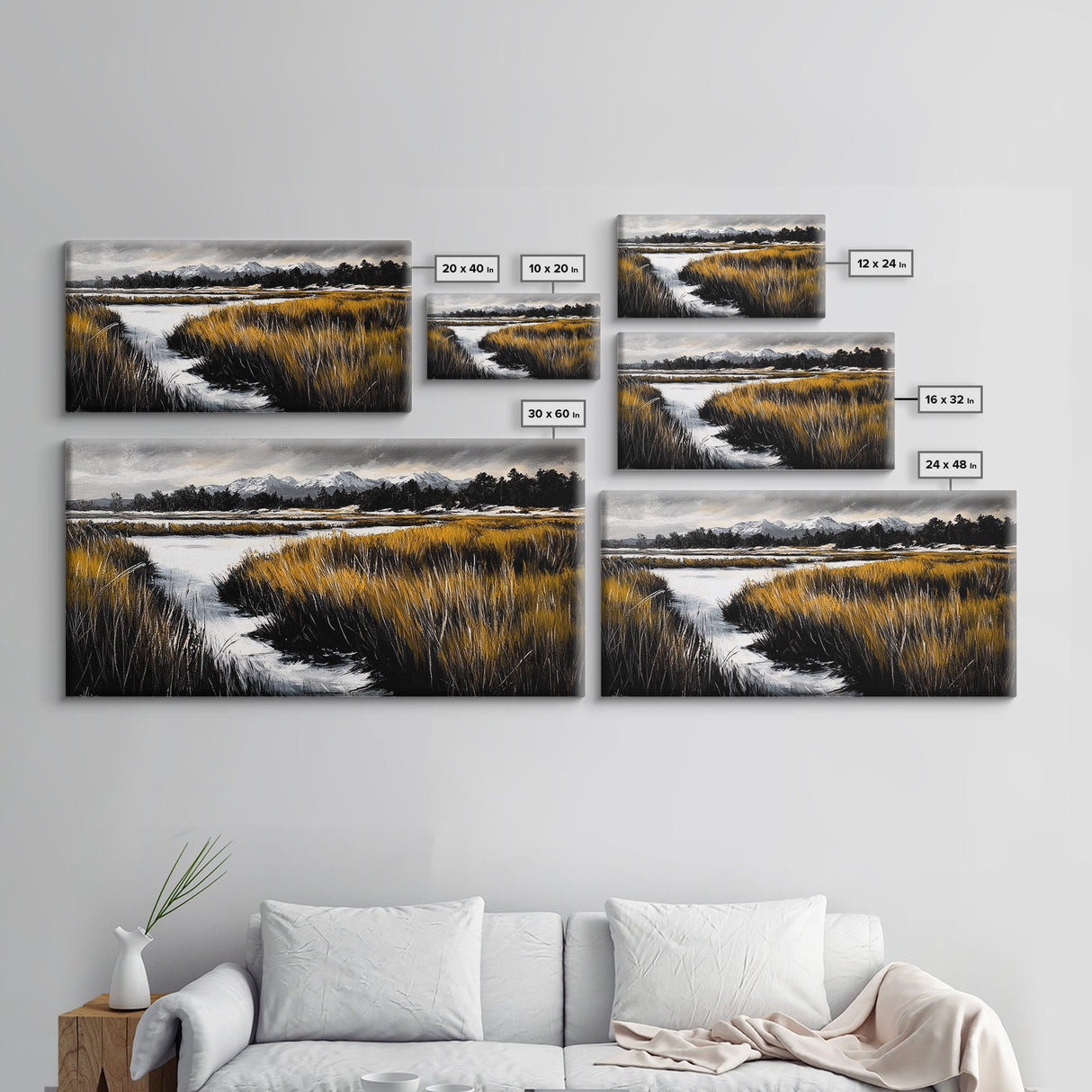 Mountain Marsh, Rustic Landscape, Fall Nature Art, Canvas Print, Cabin Wall Art, Country Home Decor, Living Room Artwork