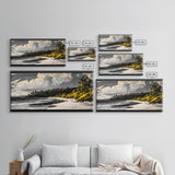 Castle Beach, Coastal Wall Art, European Landscape, Scenic Seascape, Travel Art, Historic Home Decor, Framed Canvas Print, Living Room Art