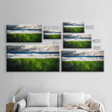 Ocean Waves, Beach Grass, Coastal Landscape, Serene Wall Art, Nature Inspired Home Decor, Framed Canvas Print, Living Room Art