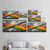 Bold Color Strokes, Abstract Expressionism, Dynamic Energy, Vibrant Painting, Statement Decor, Gallery Wall, Framed Canvas Print