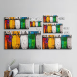 Colorful Boats, Abstract Nautical, Coastal Wall Art, Vibrant Painting, Modern Home Decor, Bold Statement, Beach House, Framed Canvas Print