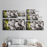 Black and White Bird, Modern Abstract, Minimalist Art, Canvas Print, Nature Wall Art, Office Wall Art, Boho Aesthetic Decor