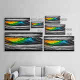 Vibrant Ocean Wave, Abstract Surf Art, Tropical Wall Art, Framed Canvas Print, Beach House Decor, Coastal Living Room Wall Art