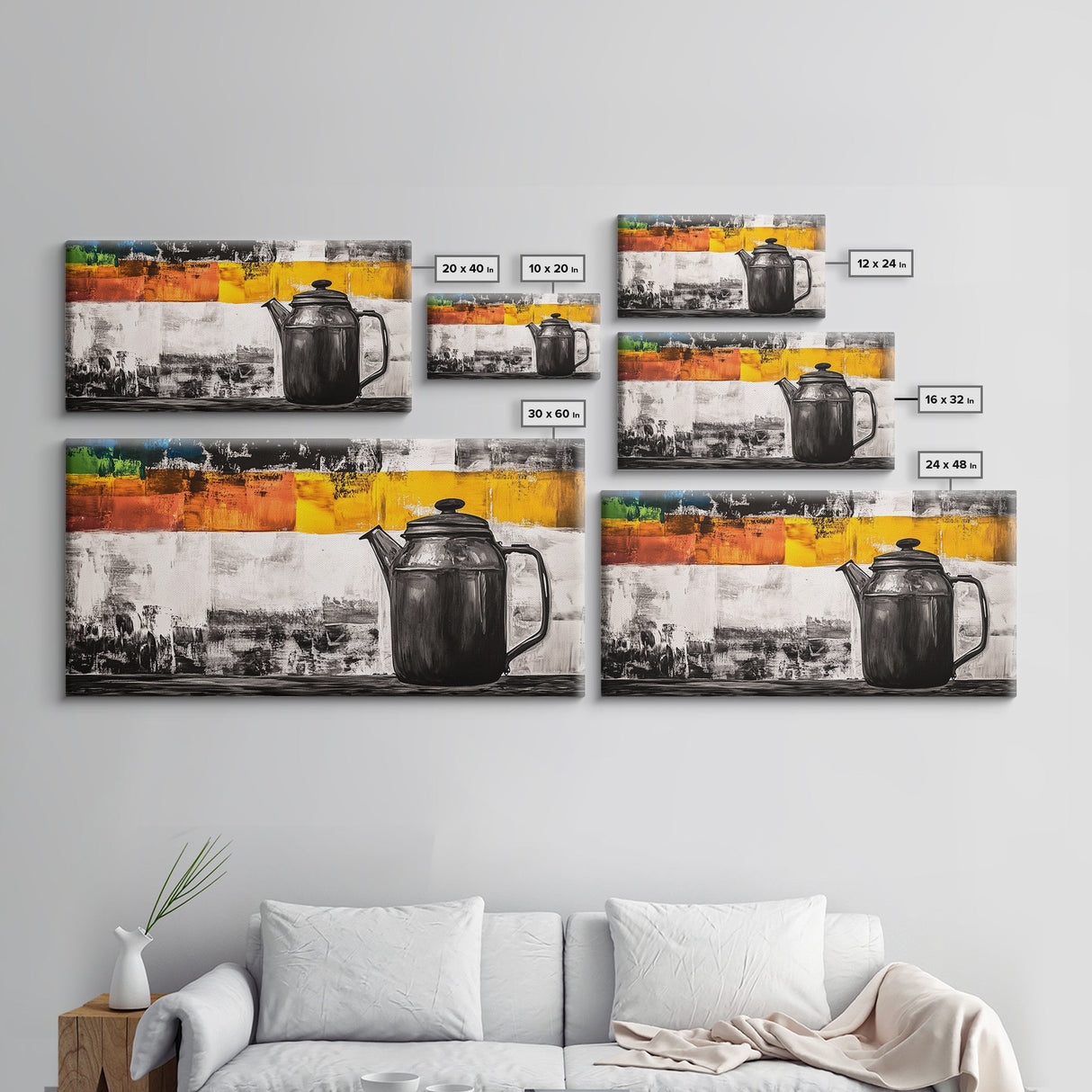 Retro Coffee Pot, Black and White Kitchen Art, Industrial Style, Canvas Print, Rustic Coffee Decor, Dining Room Wall Art, Barista Gift