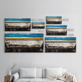 Abstract Boat, Coastal Wall Art, Nautical Decor, Large Canvas Print, Beach House Art, Modern Art, Living Room Wall Art, Blue Art
