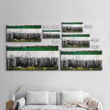 Rustic Fence, Green Landscape, Modern Country Art, Black and White with Color, Nature Inspired, Farmhouse Decor, Serene View, Canvas Print