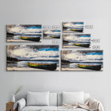Green Canoe, Tranquil Art, Lake Landscape, Serene Cabin Wall Art, Adventure Home Decor, Living Room Art, Framed Canvas Print