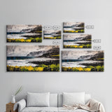 Coastal Landscape, Ocean View, Framed Canvas Print, Beach House Wall Art, Nautical Art, Minimalist Decor, Contemporary Home Art