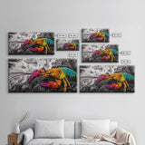 Rainbow Lobster, Colorful Crustacean, Bold Marine Art, Framed Canvas Print, Kitchen Decor, Vibrant Wall Art, Nautical Statement Piece