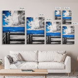 Ocean View, Coastal Art, Blue Sky, Beach Decor, Framed Canvas Print, Nautical Wall Art, Living Room Art, Modern Art, Beach House Wall Art