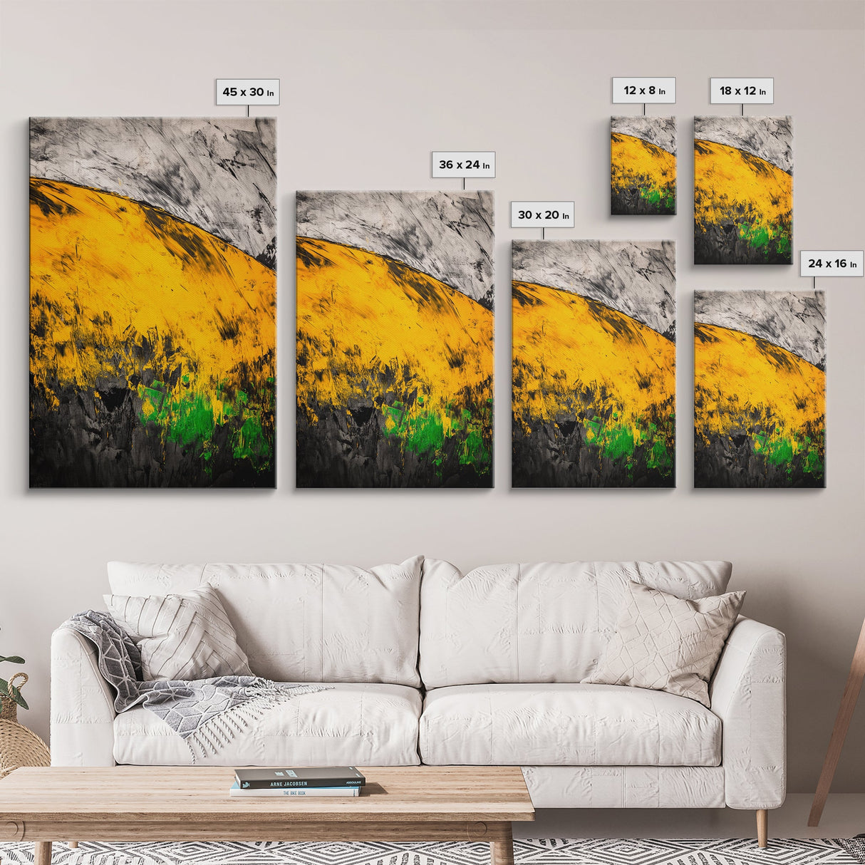 Golden Hills, Abstract Landscape, Earthy Tones, Autumn Wall Art, Warm Color Palette, Nature Inspired, Living Room Art, Framed Canvas Print