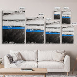 Monochrome Waves, Coastal Serenity, Abstract Seascape, Canvas Print, Minimalist Art, Modern Beach House Decor, Office Wall Art