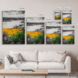 Modern Abstract Landscape, Unique Nature Scene, Rustic Farmhouse Wall Decor, Minimalist Home Gift, Framed Canvas Print