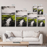 Marsh, Coastal Greenery, Landscape Wall Art, Framed Canvas Print, Nature Aesthetic, Living Room Decor, Serene Scenic View, Rustic Style