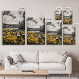 Elk Herd, Autumn Field, Wildlife Wall Art, Canvas Print, Rustic Home Decor, Cabin Aesthetic, Mountain Scene, Nature Photography
