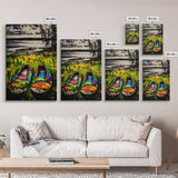 Boho Shoes, Colorful Summer Art, Coastal Decor, Relaxing Nature Scene, Eclectic Wall Art, Abstract Expressionism, Canvas Print