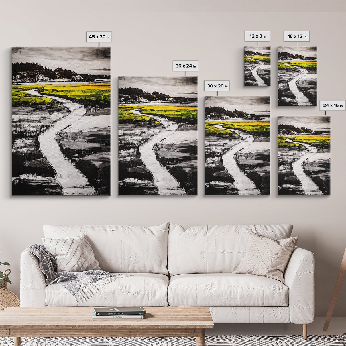 Abstract Reflection, Mountain Lake, Fall Colors, Framed Canvas Print, Nature Inspired Art, Modern Wall Decor, Dining Room Art