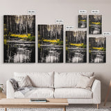Forest Reflection, Black and White Landscape, Rustic Home Art, Nature Inspired Painting, Cabin Wall Decor, Framed Canvas Print