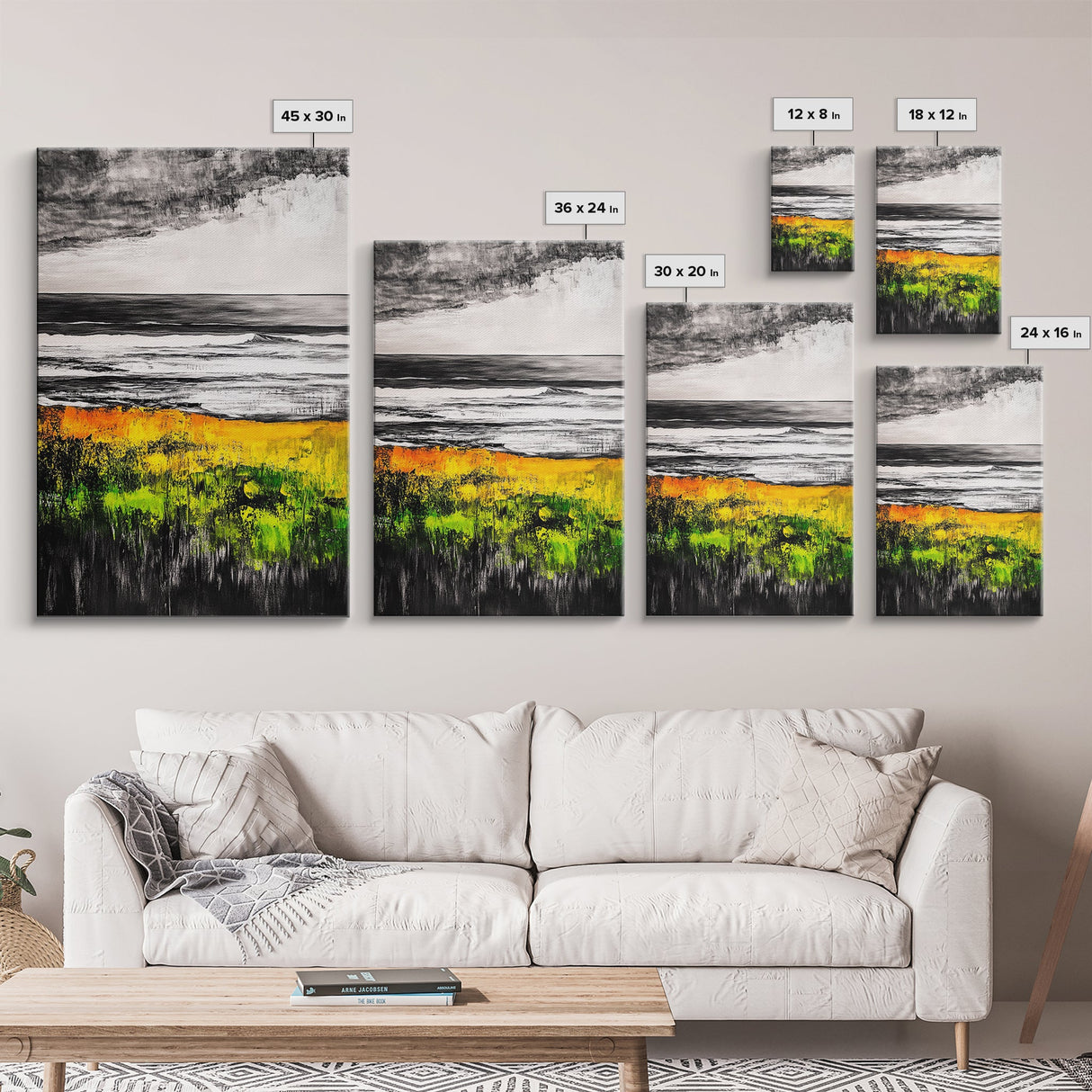 Golden Meadow, Wild Grasses, Tranquil Beach, Framed Canvas Print, Nature Wall Art, Fall Decor, Minimalist Landscape