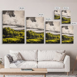 Rolling Hills, Countryside Scene, Golden Fields, Framed Canvas Print, Rustic Farmhouse Decor, Living Room Wall Art, Autumn
