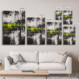 Abstract Forest, Black and White Art, Moody Nature Painting, Contemporary Wall Decor, Modern Office Art, Canvas Print