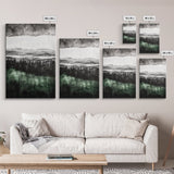 Misty Mountains, Moody Wall Art, Rustic Home Decor, Cabin Wall Art, Neutral Aesthetic, Black and White, Framed Canvas Print