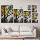 Autumn Tree, Colorful Wall Art, Vibrant Home Decor, Modern Nature Painting, Boho Wall Print, Seasonal Aesthetic, Canvas Print