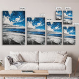 Blue Ocean, Tranquil Beach Scene, Coastal Home Decor, Seascape Wall Art, Nature Inspired, Modern Minimalist, Canvas Print
